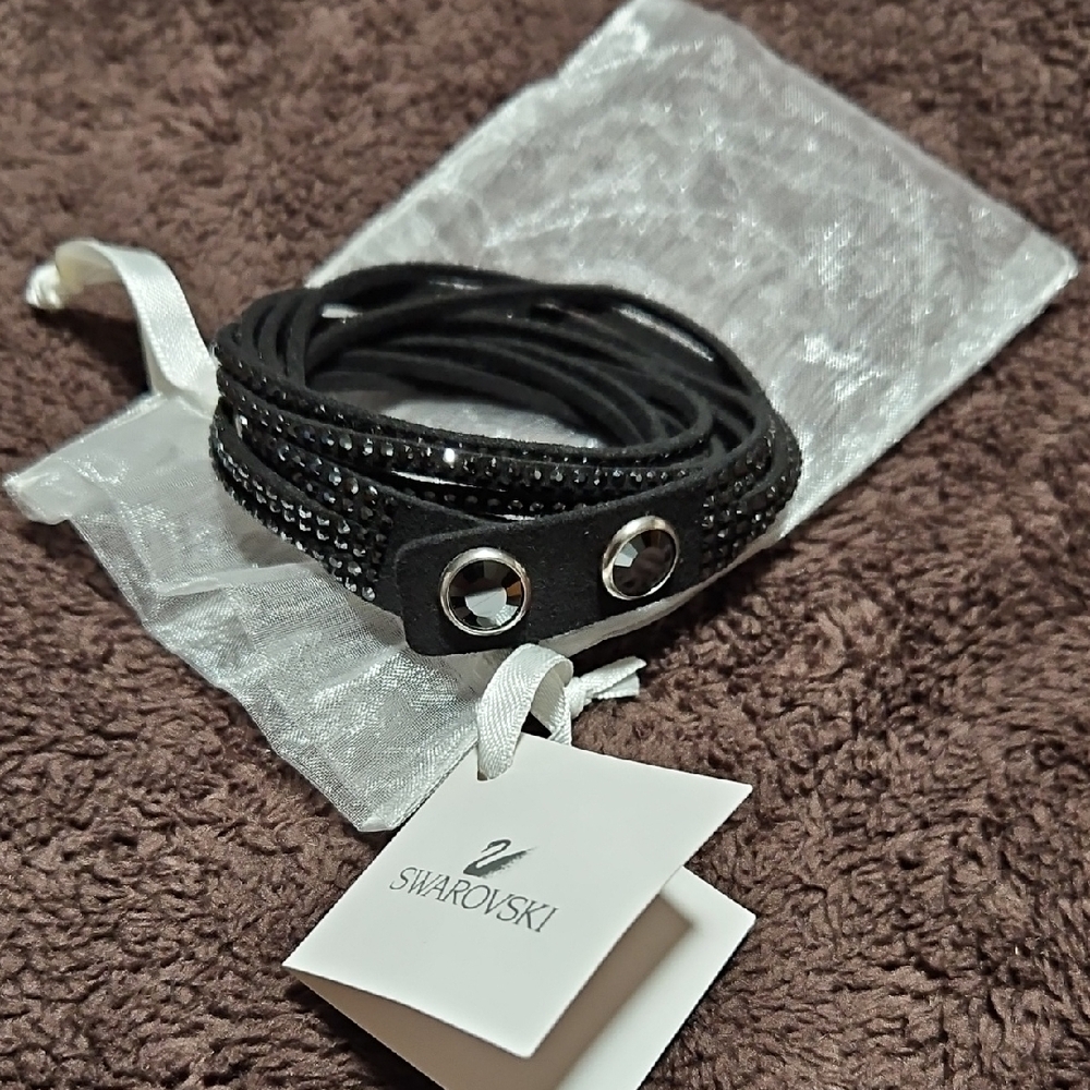 Swarovski Black Crystal Wrap Bracelet